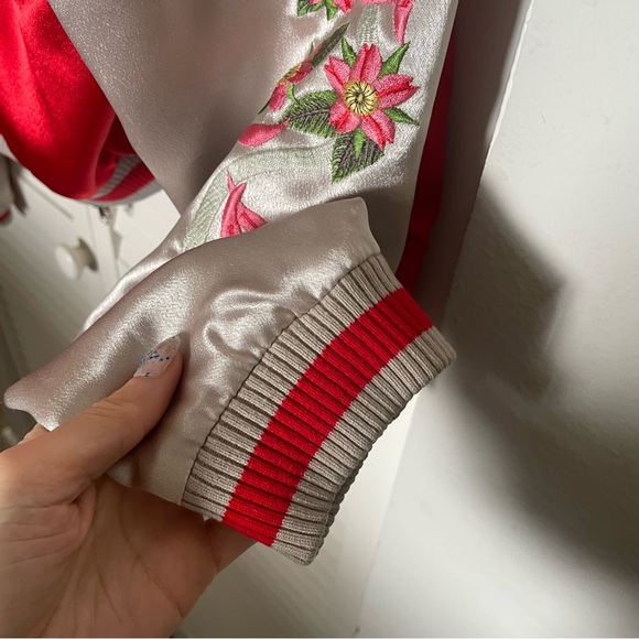 Y2K It Jeans Reversible Embroidered Oriental Silky Peacock Jacket 🦚 - Picture 5 of 15